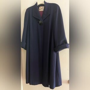 Vintage Mary Lane Navy Blue Swing Coat
